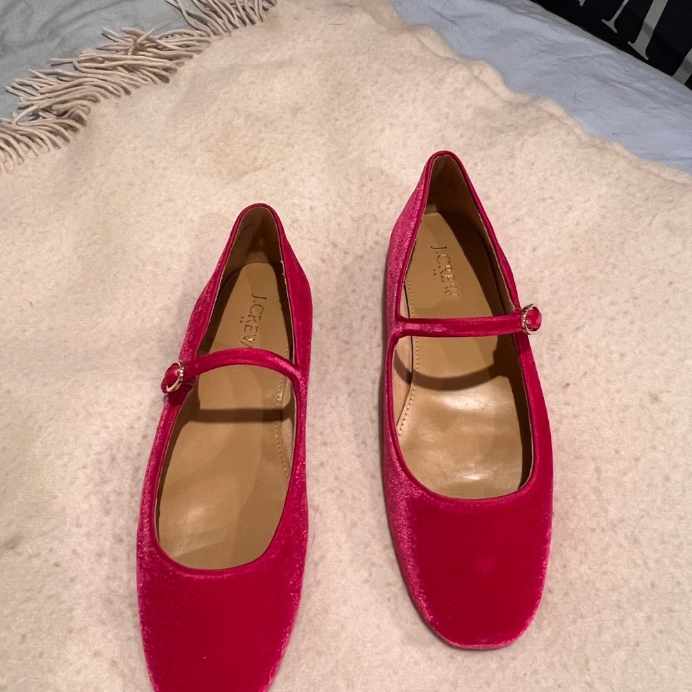 J Crew Pink Suede Ballet Slipper Style Shoes